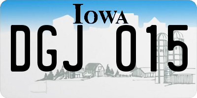 IA license plate DGJ015