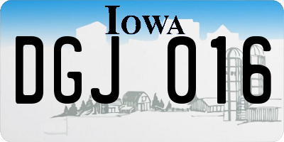 IA license plate DGJ016