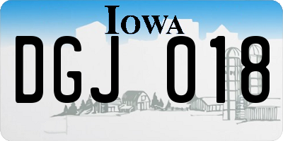 IA license plate DGJ018
