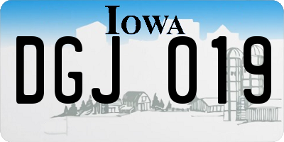 IA license plate DGJ019