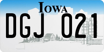 IA license plate DGJ021