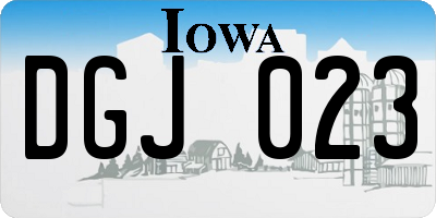 IA license plate DGJ023