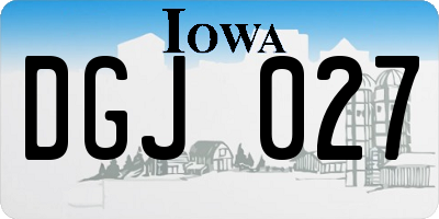 IA license plate DGJ027