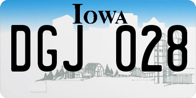 IA license plate DGJ028
