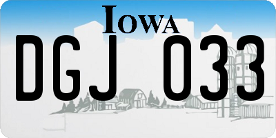 IA license plate DGJ033