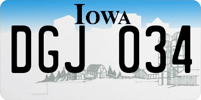 IA license plate DGJ034