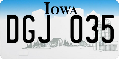 IA license plate DGJ035