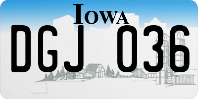 IA license plate DGJ036