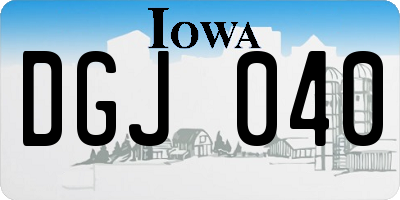 IA license plate DGJ040