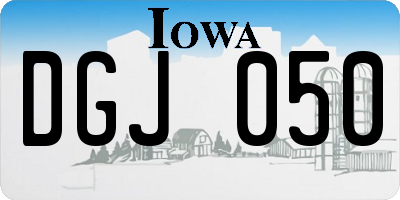 IA license plate DGJ050