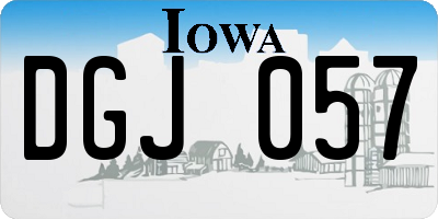 IA license plate DGJ057