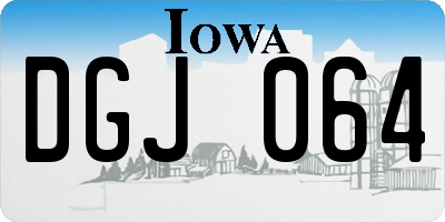 IA license plate DGJ064