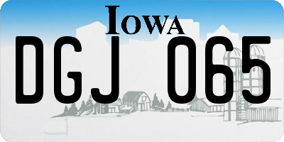 IA license plate DGJ065