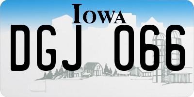 IA license plate DGJ066