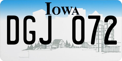 IA license plate DGJ072