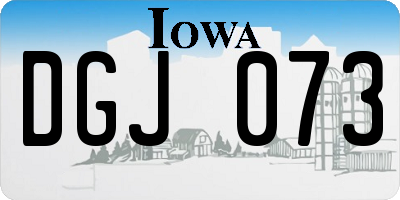 IA license plate DGJ073