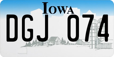 IA license plate DGJ074