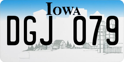 IA license plate DGJ079