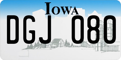 IA license plate DGJ080