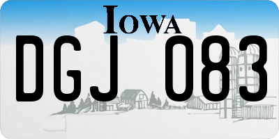 IA license plate DGJ083
