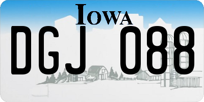 IA license plate DGJ088