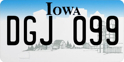 IA license plate DGJ099