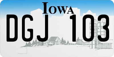 IA license plate DGJ103