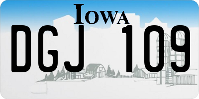 IA license plate DGJ109