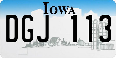 IA license plate DGJ113