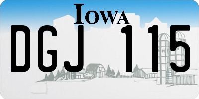 IA license plate DGJ115