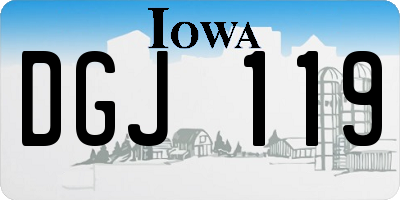 IA license plate DGJ119