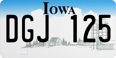 IA license plate DGJ125