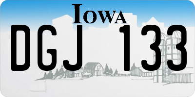 IA license plate DGJ133