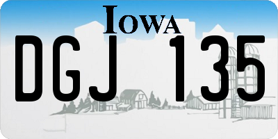 IA license plate DGJ135