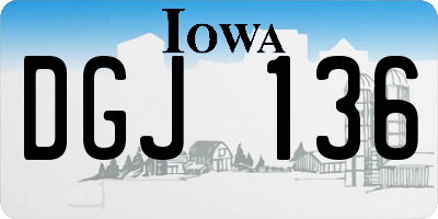 IA license plate DGJ136