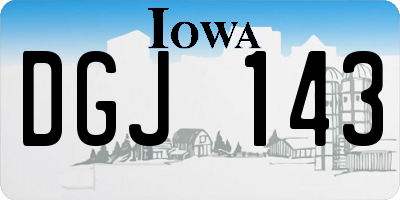 IA license plate DGJ143