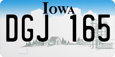 IA license plate DGJ165
