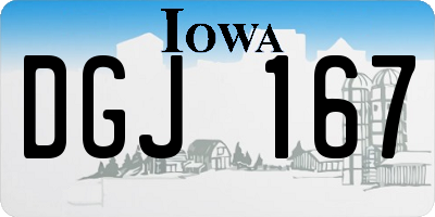 IA license plate DGJ167