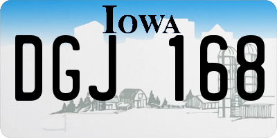 IA license plate DGJ168