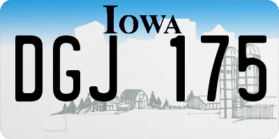 IA license plate DGJ175