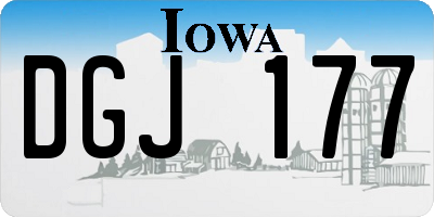 IA license plate DGJ177