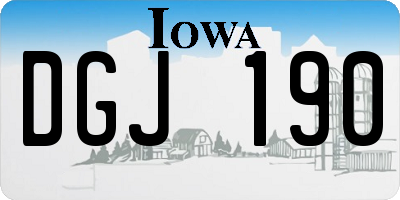 IA license plate DGJ190