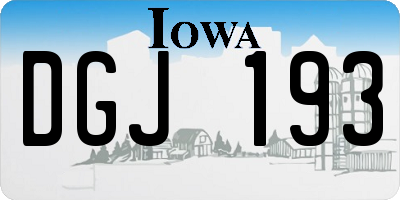 IA license plate DGJ193