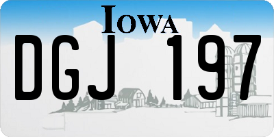 IA license plate DGJ197