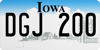 IA license plate DGJ200