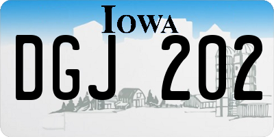 IA license plate DGJ202