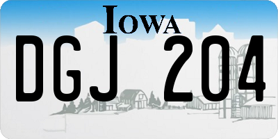 IA license plate DGJ204