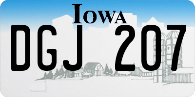 IA license plate DGJ207