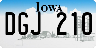 IA license plate DGJ210