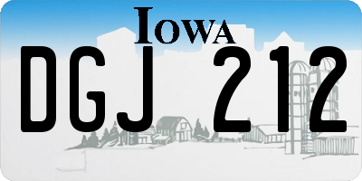 IA license plate DGJ212